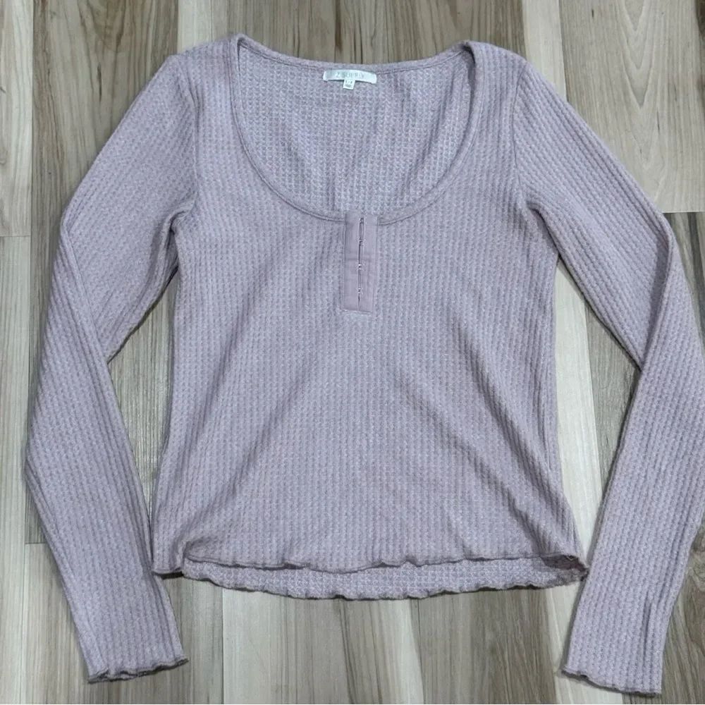 Z Supply Dusty Blush Waffle Knit Thermal Lounge Top Women’s Small